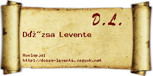 Dózsa Levente névjegykártya