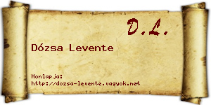Dózsa Levente névjegykártya